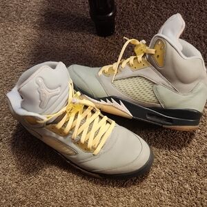 "Jordan 5s"  Sneakers in Gray, Green and Yellow